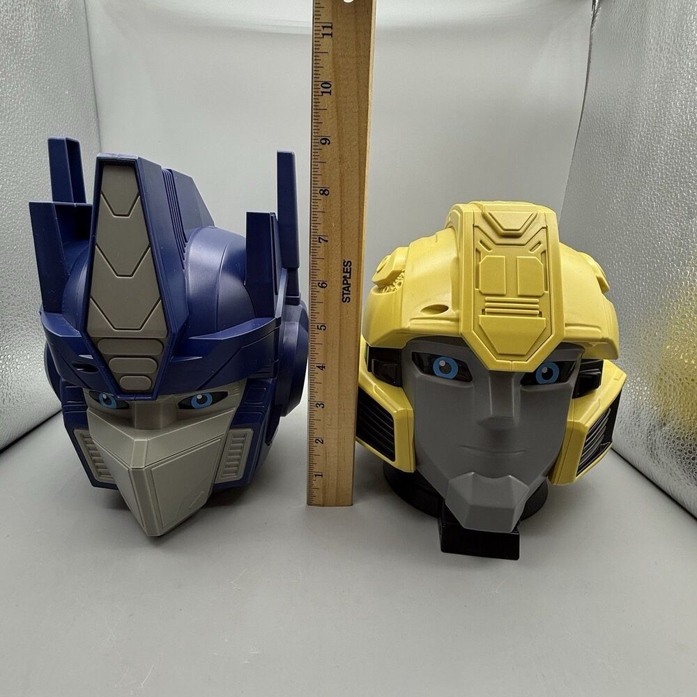 Set of 2 Cinemark Transformers One Popcorn Buckets Optimus Prime & Bumblebee